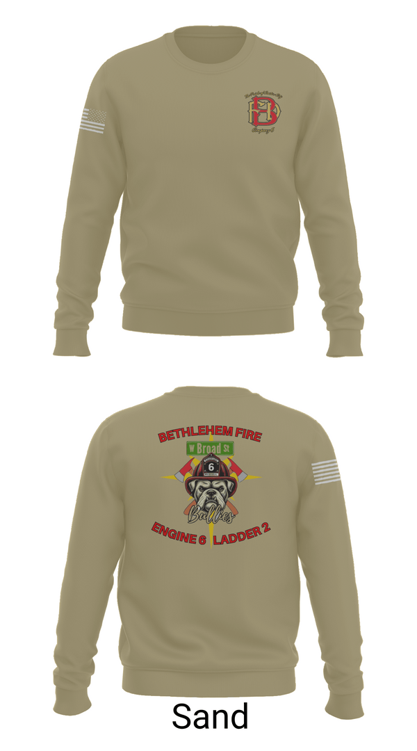 Crew Neck Sweatshirt, Bethlehem Fire Department E6/L2, , Teamtime, Team time, sublimation, custom sports apparel, team uniforms, spirit wear, spiritwear, sports uniforms, custom shirts, team store, custom team store, fundraiser sports, apparel fundraiser