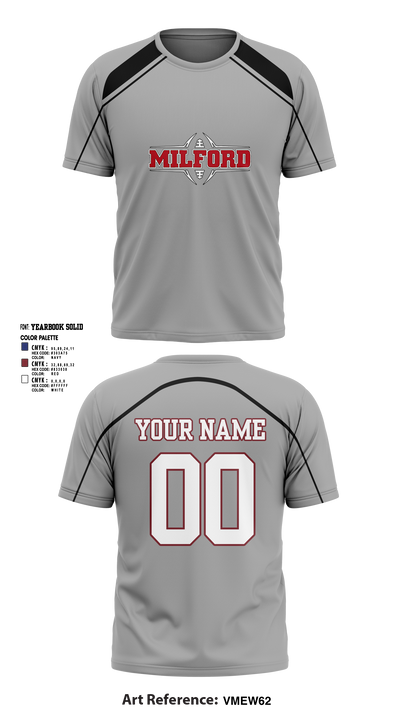 Milford Eagles Pop Warner Football and Cheer 85500081 Short Sleeve Performance Shirt - 6 (3)