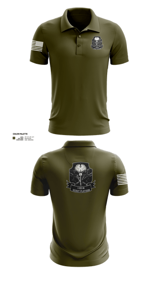 Short Sleeve Performance Polo, 1-153 IN Scout Platoon, National Guard, Teamtime, Team time, sublimation, custom sports apparel, team uniforms, spirit wear, spiritwear, sports uniforms, custom shirts, team store, custom team store, fundraiser sports, apparel fundraiser