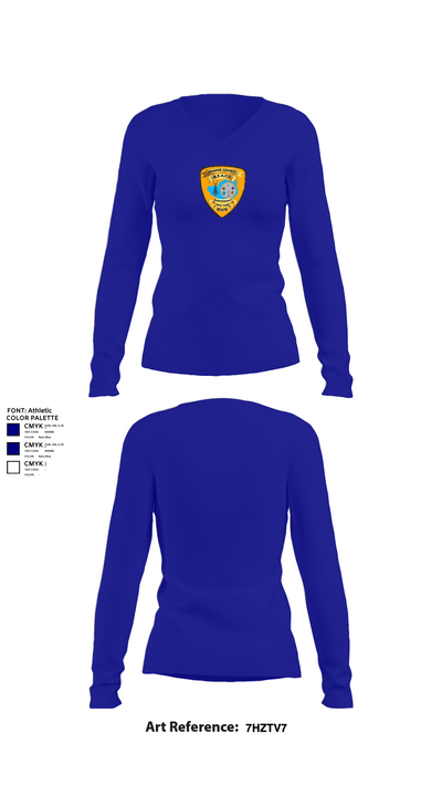 Orange County REACT 1392795 Women's Long Sleeve V-neck Shirt - 34