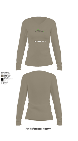 Womens Long Sleeve Vneck Shirt, The tree guys, , Teamtime, Team time, sublimation, custom sports apparel, team uniforms, spirit wear, spiritwear, sports uniforms, custom shirts, team store, custom team store, fundraiser sports, apparel fundraiser