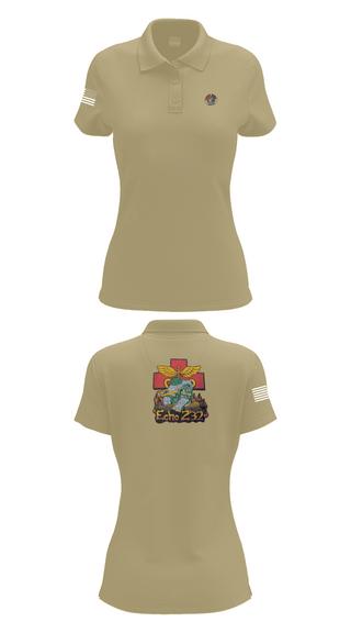 Womens Short Sleeve Performance Polo, Echo Company 232nd battalion, Army, Teamtime, Team time, sublimation, custom sports apparel, team uniforms, spirit wear, spiritwear, sports uniforms, custom shirts, team store, custom team store, fundraiser sports, apparel fundraiser