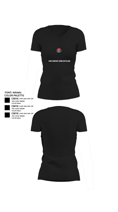 Echo Company 232nd battalion 37509624 Women's Short Sleeve V-neck Shirt - 24