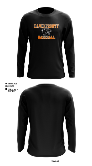 Long Sleeve Performance Shirt, David Prouty Panthers Baseball, Baseball, Teamtime, Team time, sublimation, custom sports apparel, team uniforms, spirit wear, spiritwear, sports uniforms, custom shirts, team store, custom team store, fundraiser sports, apparel fundraiser