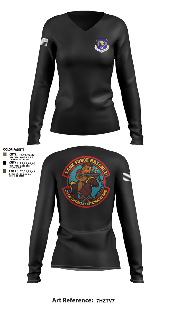 Womens Long Sleeve Vneck Shirt, OSI EDET 2506, , Teamtime, Team time, sublimation, custom sports apparel, team uniforms, spirit wear, spiritwear, sports uniforms, custom shirts, team store, custom team store, fundraiser sports, apparel fundraiser