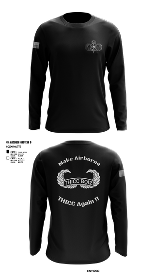 Long Sleeve Performance Shirt, THICC BOIZ, Army, Teamtime, Team time, sublimation, custom sports apparel, team uniforms, spirit wear, spiritwear, sports uniforms, custom shirts, team store, custom team store, fundraiser sports, apparel fundraiser