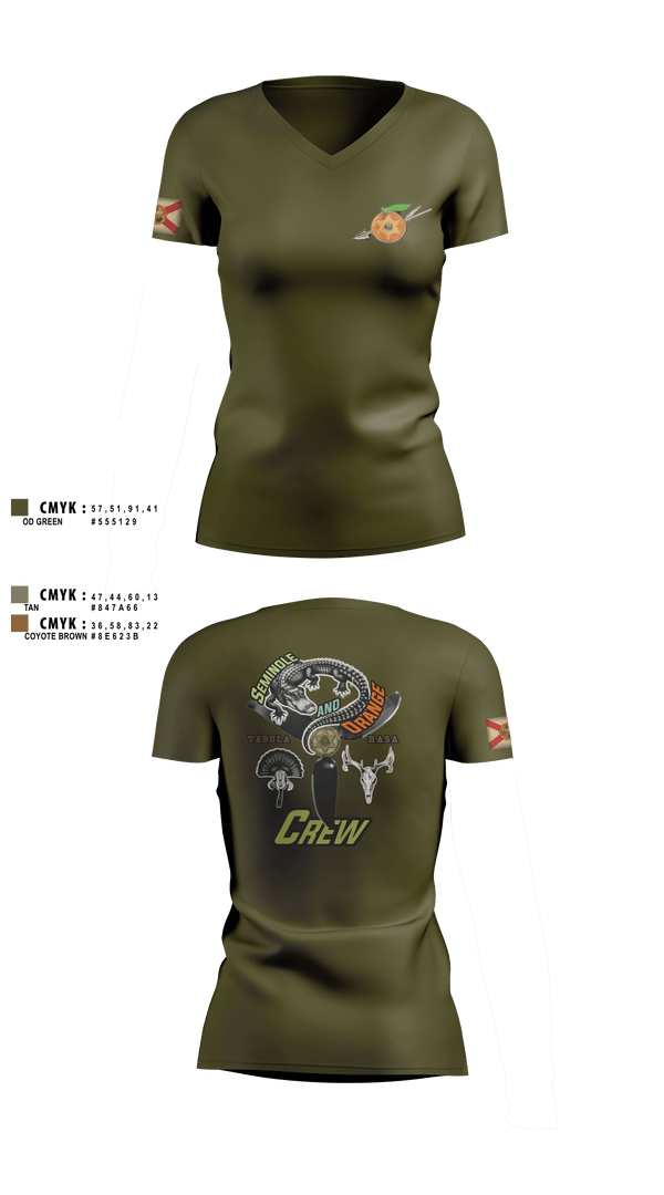 Womens Short Sleeve Vneck Shirt, Seminole / Orange Crew, , Teamtime, Team time, sublimation, custom sports apparel, team uniforms, spirit wear, spiritwear, sports uniforms, custom shirts, team store, custom team store, fundraiser sports, apparel fundraiser