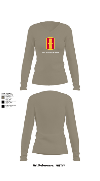 Womens Long Sleeve Vneck Shirt, 197th field artillery brigade, , Teamtime, Team time, sublimation, custom sports apparel, team uniforms, spirit wear, spiritwear, sports uniforms, custom shirts, team store, custom team store, fundraiser sports, apparel fundraiser