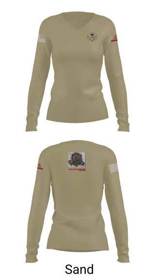 Womens Long Sleeve Vneck Shirt, 1106th TASMG, , Teamtime, Team time, sublimation, custom sports apparel, team uniforms, spirit wear, spiritwear, sports uniforms, custom shirts, team store, custom team store, fundraiser sports, apparel fundraiser