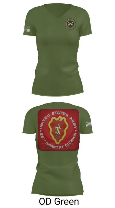 25th infantry division C-Btry 1/8 FA 8241745 Women's Short Sleeve V-neck Shirt - 48