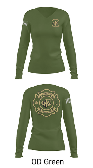 Womens Long Sleeve Vneck Shirt, Casa Grande Fire Department, , Teamtime, Team time, sublimation, custom sports apparel, team uniforms, spirit wear, spiritwear, sports uniforms, custom shirts, team store, custom team store, fundraiser sports, apparel fundraiser