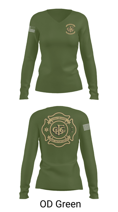 Casa Grande Fire Department 38585599 Women's Long Sleeve V-neck Shirt - 57