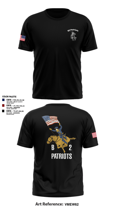 B2 Patriots no C flag Short Sleeve Performance Shirt - 3