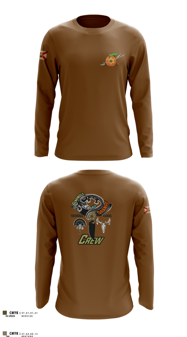 Long Sleeve Performance Shirt, Seminole / Orange Crew, , Teamtime, Team time, sublimation, custom sports apparel, team uniforms, spirit wear, spiritwear, sports uniforms, custom shirts, team store, custom team store, fundraiser sports, apparel fundraiser