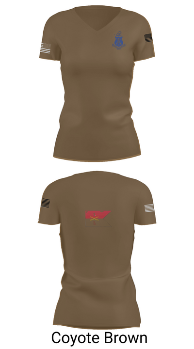 Pershing Rifles Troop L-1 10347059 Women's Short Sleeve V-neck Shirt - 8