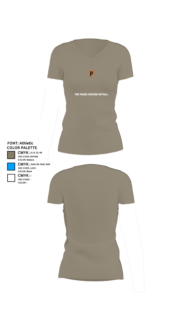 Womens Short Sleeve Vneck Shirt, Pine Prairie Panthers Softball, Softball, Teamtime, Team time, sublimation, custom sports apparel, team uniforms, spirit wear, spiritwear, sports uniforms, custom shirts, team store, custom team store, fundraiser sports, apparel fundraiser