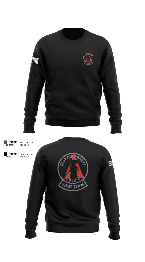 Crew Neck Sweatshirt, Clayton County Police SWAT Team, Police, Teamtime, Team time, sublimation, custom sports apparel, team uniforms, spirit wear, spiritwear, sports uniforms, custom shirts, team store, custom team store, fundraiser sports, apparel fundraiser