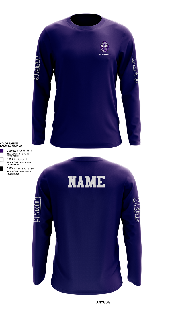 Long Sleeve Performance Shirt, Northwest Magic Basketball, Women's Basketball, Teamtime, Team time, sublimation, custom sports apparel, team uniforms, spirit wear, spiritwear, sports uniforms, custom shirts, team store, custom team store, fundraiser sports, apparel fundraiser