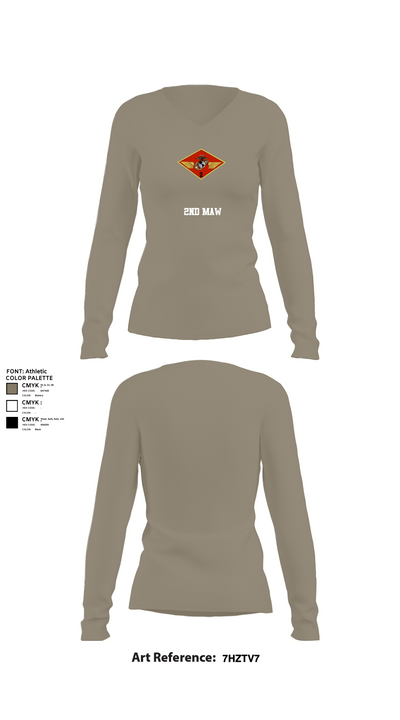 2nd MAW 13014265 Women's Long Sleeve V-neck Shirt - 62