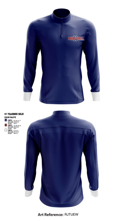 Milford Eagles Pop Warner Football and Cheer 85500081 Quarter Zip Jacket - 1 (4)