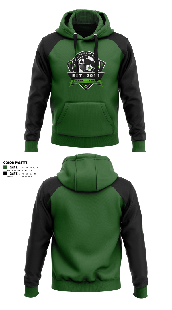 Hoodie, Ridgecrest Republic FC, Women's Soccer, Teamtime, Team time, sublimation, custom sports apparel, team uniforms, spirit wear, spiritwear, sports uniforms, custom shirts, team store, custom team store, fundraiser sports, apparel fundraiser