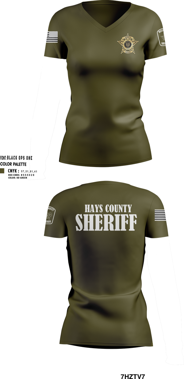 Womens Short Sleeve Vneck Shirt, Hays County Sheriff’s Office, , Teamtime, Team time, sublimation, custom sports apparel, team uniforms, spirit wear, spiritwear, sports uniforms, custom shirts, team store, custom team store, fundraiser sports, apparel fundraiser