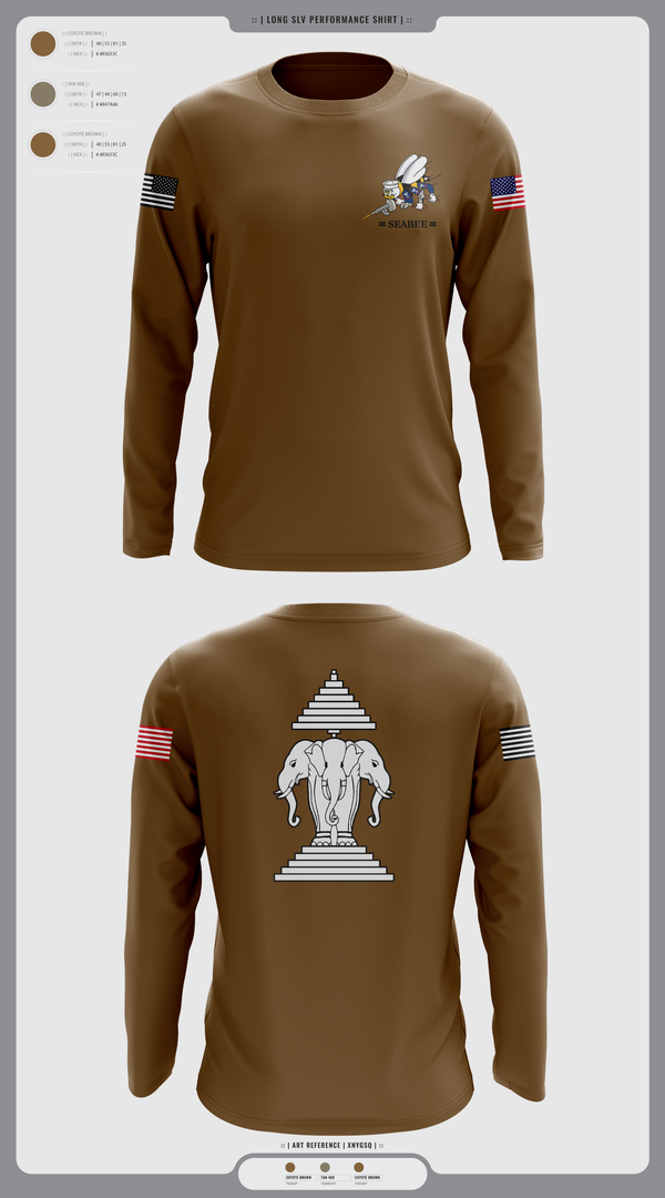 Long Sleeve Performance Shirt, Seabee, Navy, Teamtime, Team time, sublimation, custom sports apparel, team uniforms, spirit wear, spiritwear, sports uniforms, custom shirts, team store, custom team store, fundraiser sports, apparel fundraiser