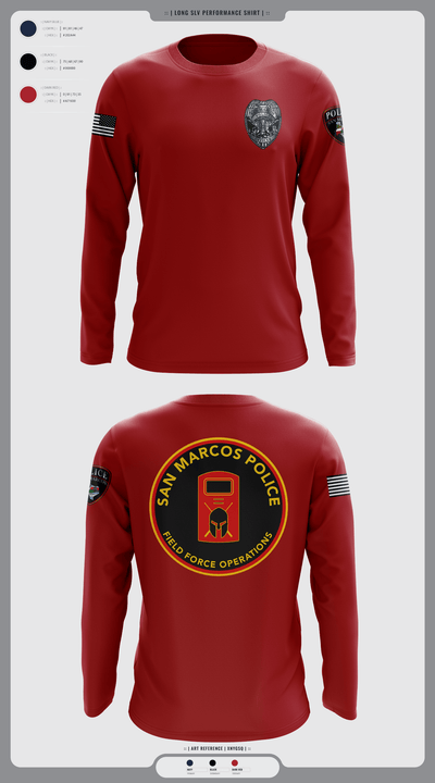 San marcos police - field force 1789471 Long Sleeve Performance Shirt 3