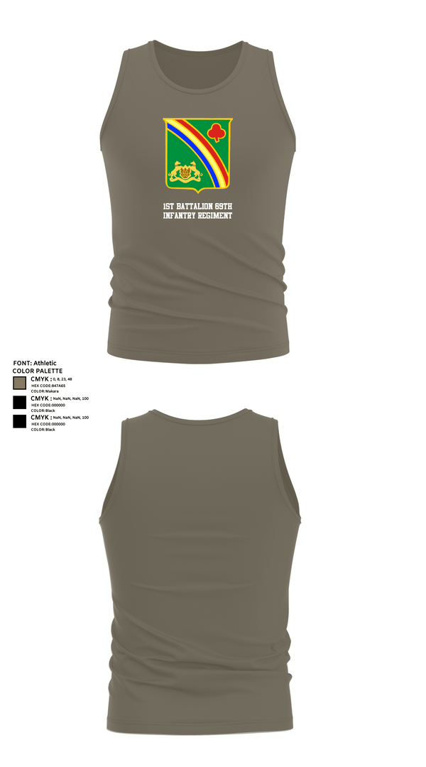 Tank Top, 1st Battalion 69th Infantry Regiment, Army, Teamtime, Team time, sublimation, custom sports apparel, team uniforms, spirit wear, spiritwear, sports uniforms, custom shirts, team store, custom team store, fundraiser sports, apparel fundraiser