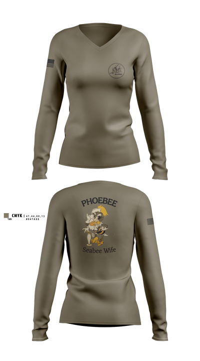 Seabee Wifes 97636160 Women's Long Sleeve V-neck Shirt - 2 (1)