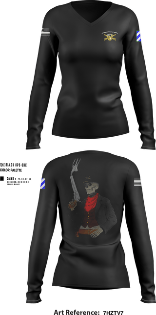 Womens Long Sleeve Vneck Shirt, Bandoleros, , Teamtime, Team time, sublimation, custom sports apparel, team uniforms, spirit wear, spiritwear, sports uniforms, custom shirts, team store, custom team store, fundraiser sports, apparel fundraiser