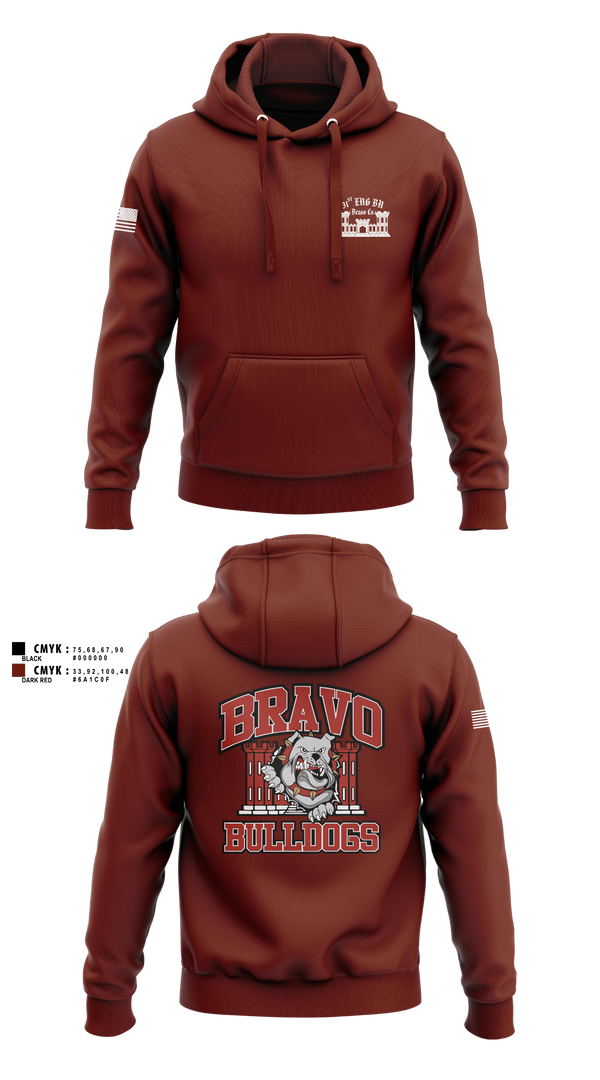 Hoodie, Bravo Company “Bulldogs” 31st Engineer Battalion, , Teamtime, Team time, sublimation, custom sports apparel, team uniforms, spirit wear, spiritwear, sports uniforms, custom shirts, team store, custom team store, fundraiser sports, apparel fundraiser