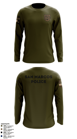 Long Sleeve Performance Shirt, San Marcos Police Drone Unit, Police, Teamtime, Team time, sublimation, custom sports apparel, team uniforms, spirit wear, spiritwear, sports uniforms, custom shirts, team store, custom team store, fundraiser sports, apparel fundraiser