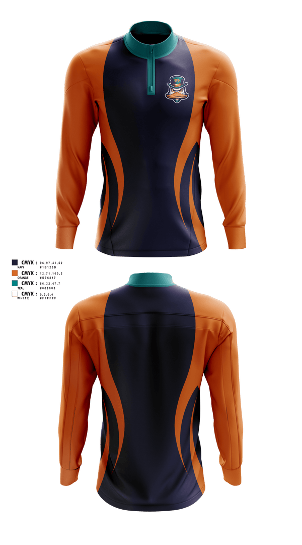 Quarter Zip Jacket, Diamond Ducks, Baseball, Teamtime, Team time, sublimation, custom sports apparel, team uniforms, spirit wear, spiritwear, sports uniforms, custom shirts, team store, custom team store, fundraiser sports, apparel fundraiser