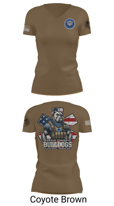 Bravo Company Bulldogs 26926733 Women's Short Sleeve V-neck Shirt - 8