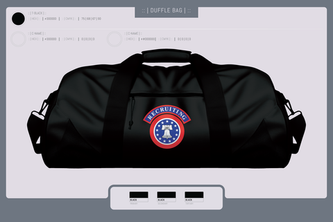 Duffle Bag, Recruiting, Army, Teamtime, Team time, sublimation, custom sports apparel, team uniforms, spirit wear, spiritwear, sports uniforms, custom shirts, team store, custom team store, fundraiser sports, apparel fundraiser