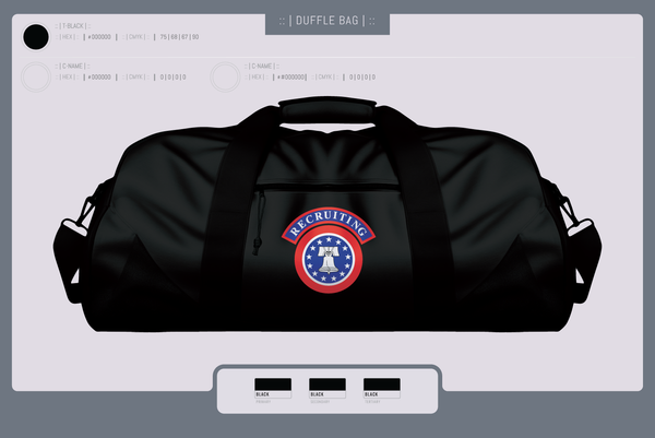Duffle Bag, Recruiting, Army, Teamtime, Team time, sublimation, custom sports apparel, team uniforms, spirit wear, spiritwear, sports uniforms, custom shirts, team store, custom team store, fundraiser sports, apparel fundraiser