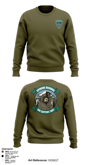 Crew Neck Sweatshirt, Spokane Regional Air Support Unit, Police, Teamtime, Team time, sublimation, custom sports apparel, team uniforms, spirit wear, spiritwear, sports uniforms, custom shirts, team store, custom team store, fundraiser sports, apparel fundraiser