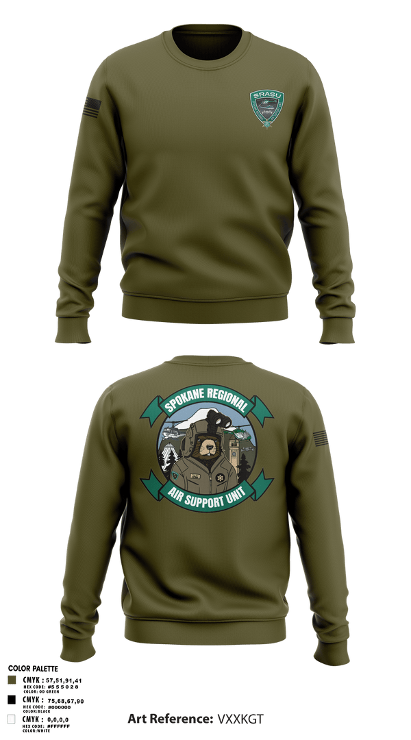 Crew Neck Sweatshirt, Spokane Regional Air Support Unit, Police, Teamtime, Team time, sublimation, custom sports apparel, team uniforms, spirit wear, spiritwear, sports uniforms, custom shirts, team store, custom team store, fundraiser sports, apparel fundraiser