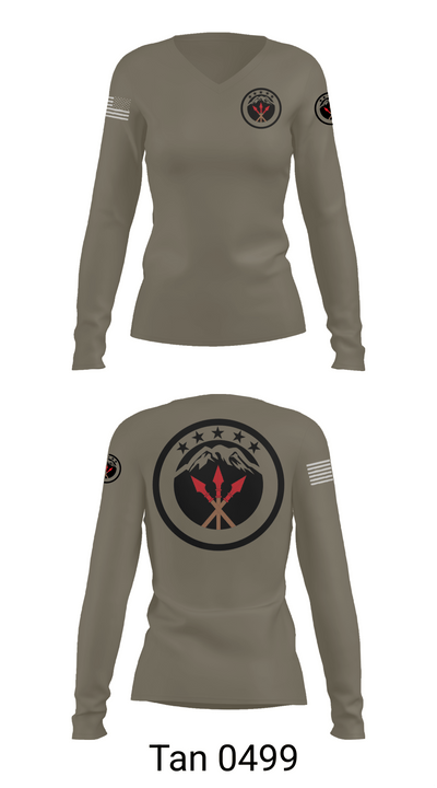 593rd esc 84588432 Women's Long Sleeve V-neck Shirt - 77