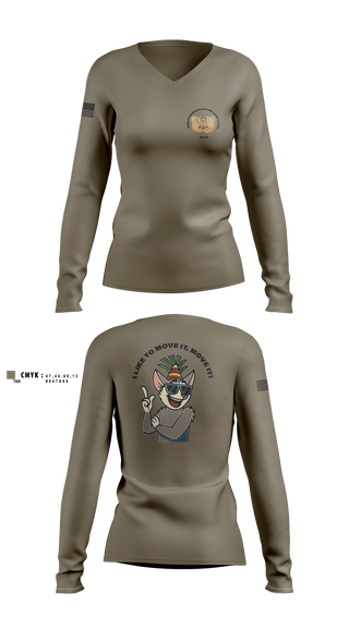 Womens Long Sleeve Vneck Shirt, MWOBC 001-25, Army, Teamtime, Team time, sublimation, custom sports apparel, team uniforms, spirit wear, spiritwear, sports uniforms, custom shirts, team store, custom team store, fundraiser sports, apparel fundraiser