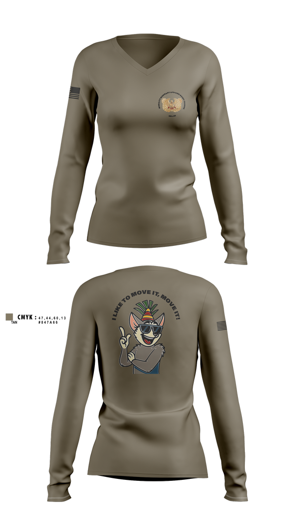 Womens Long Sleeve Vneck Shirt, MWOBC 001-25, Army, Teamtime, Team time, sublimation, custom sports apparel, team uniforms, spirit wear, spiritwear, sports uniforms, custom shirts, team store, custom team store, fundraiser sports, apparel fundraiser