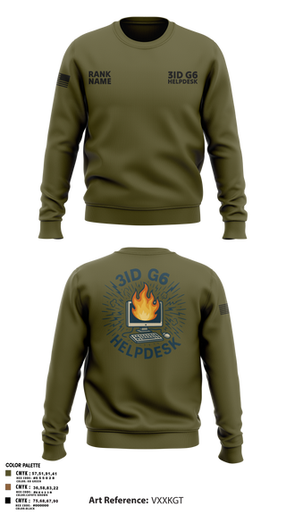 Crew Neck Sweatshirt, 3ID G6 Helpdesk, , Teamtime, Team time, sublimation, custom sports apparel, team uniforms, spirit wear, spiritwear, sports uniforms, custom shirts, team store, custom team store, fundraiser sports, apparel fundraiser
