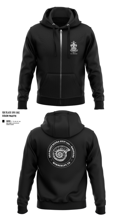 Zip Hoodie, Scuba Ship 1492, Swimming, Teamtime, Team time, sublimation, custom sports apparel, team uniforms, spirit wear, spiritwear, sports uniforms, custom shirts, team store, custom team store, fundraiser sports, apparel fundraiser