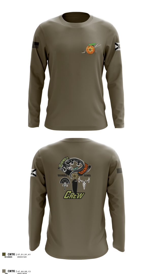 Long Sleeve Performance Shirt, Seminole / Orange Crew, , Teamtime, Team time, sublimation, custom sports apparel, team uniforms, spirit wear, spiritwear, sports uniforms, custom shirts, team store, custom team store, fundraiser sports, apparel fundraiser