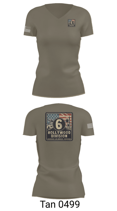 Hollywood Division 53010755 Women's Short Sleeve V-neck Shirt - 65