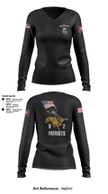 B2 Patriots barrel Women's Long Sleeve V-neck Shirt - 3