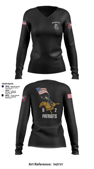 Womens Long Sleeve Vneck Shirt, B2 Patriots sports, Army, Teamtime, Team time, sublimation, custom sports apparel, team uniforms, spirit wear, spiritwear, sports uniforms, custom shirts, team store, custom team store, fundraiser sports, apparel fundraiser