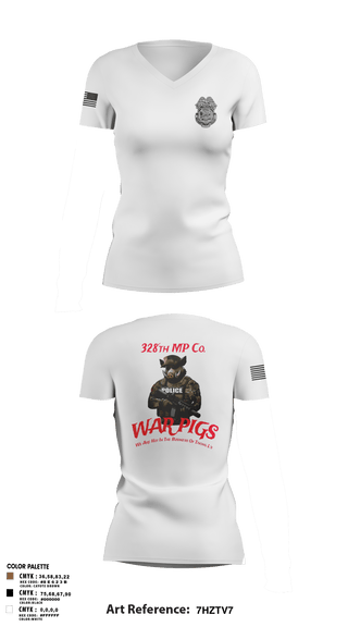 Womens Short Sleeve Vneck Shirt, 328th MP Co., , Teamtime, Team time, sublimation, custom sports apparel, team uniforms, spirit wear, spiritwear, sports uniforms, custom shirts, team store, custom team store, fundraiser sports, apparel fundraiser