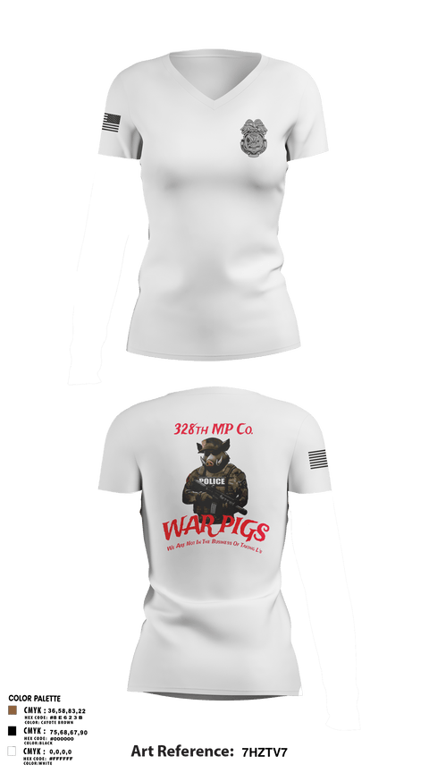 Womens Short Sleeve Vneck Shirt, 328th MP Co., , Teamtime, Team time, sublimation, custom sports apparel, team uniforms, spirit wear, spiritwear, sports uniforms, custom shirts, team store, custom team store, fundraiser sports, apparel fundraiser